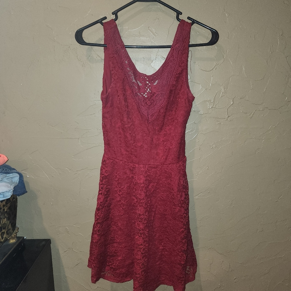 Red lace dress